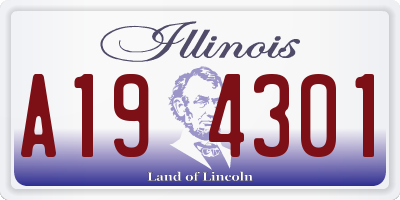 IL license plate A194301