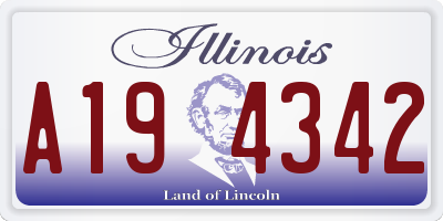 IL license plate A194342