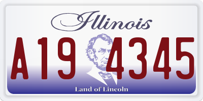 IL license plate A194345