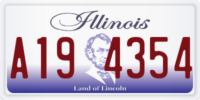 IL license plate A194354