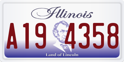 IL license plate A194358