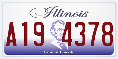 IL license plate A194378