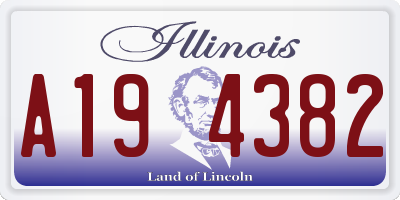 IL license plate A194382