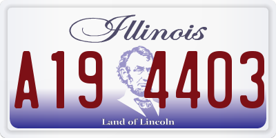 IL license plate A194403