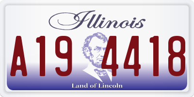 IL license plate A194418