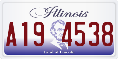IL license plate A194538
