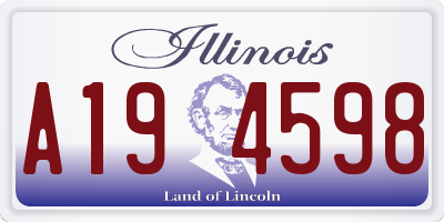 IL license plate A194598