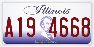 IL license plate A194668