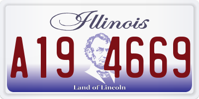 IL license plate A194669