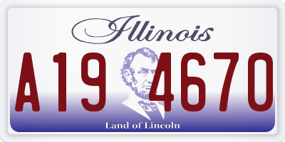 IL license plate A194670