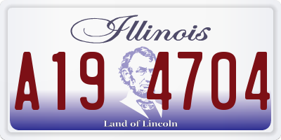 IL license plate A194704