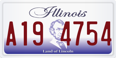 IL license plate A194754