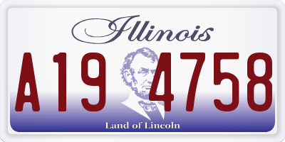 IL license plate A194758