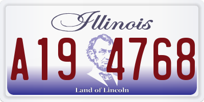 IL license plate A194768