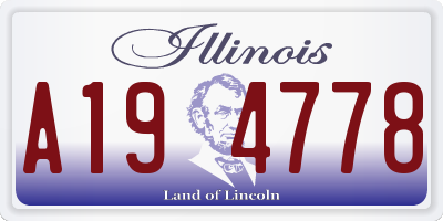 IL license plate A194778