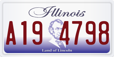 IL license plate A194798