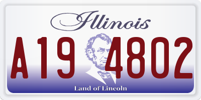 IL license plate A194802