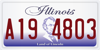 IL license plate A194803