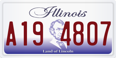 IL license plate A194807