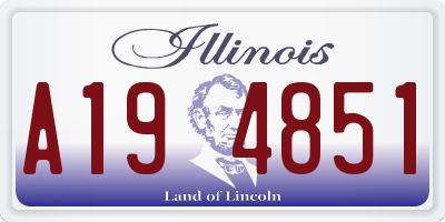 IL license plate A194851