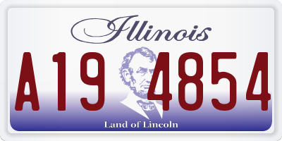IL license plate A194854