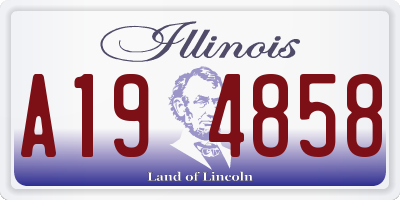 IL license plate A194858