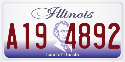 IL license plate A194892