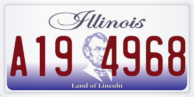 IL license plate A194968