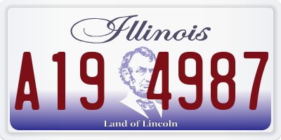 IL license plate A194987