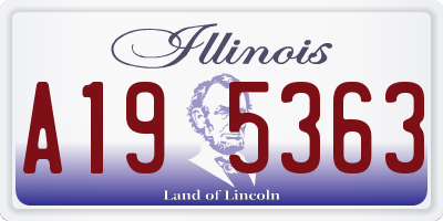 IL license plate A195363