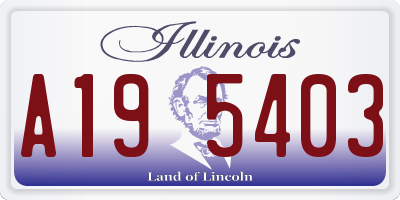 IL license plate A195403