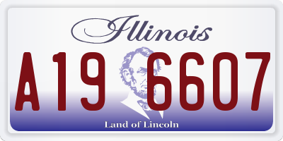IL license plate A196607