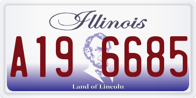 IL license plate A196685
