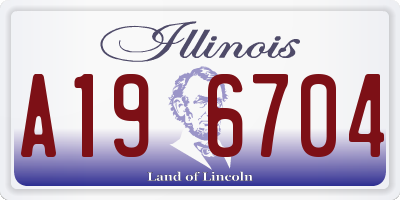 IL license plate A196704