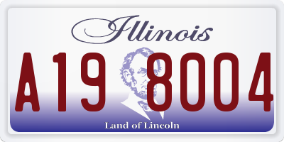 IL license plate A198004