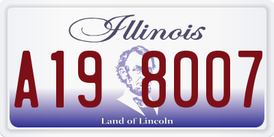 IL license plate A198007