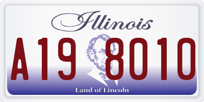 IL license plate A198010