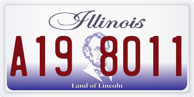 IL license plate A198011