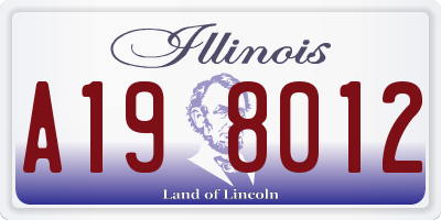 IL license plate A198012