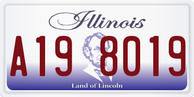 IL license plate A198019