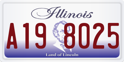 IL license plate A198025