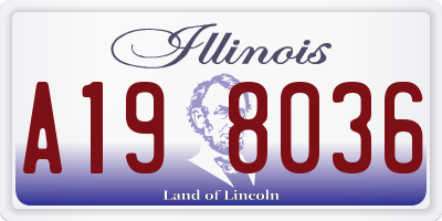 IL license plate A198036