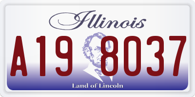 IL license plate A198037