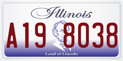 IL license plate A198038
