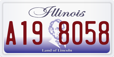 IL license plate A198058