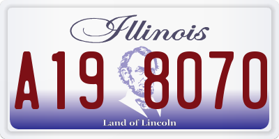 IL license plate A198070