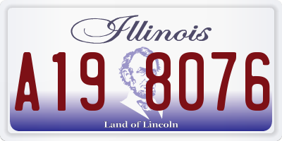 IL license plate A198076