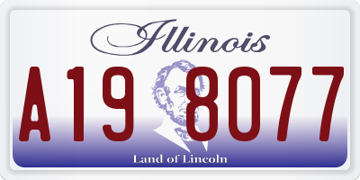 IL license plate A198077