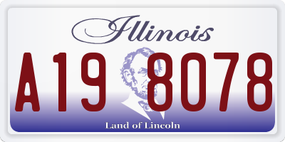 IL license plate A198078