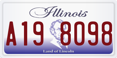 IL license plate A198098